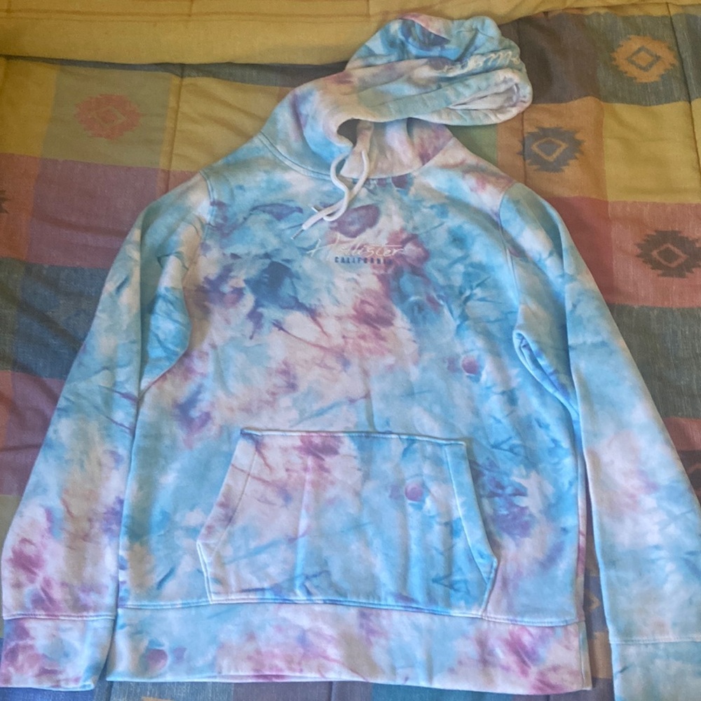 Hollister baby blue and pink hoodie, size: M, neutral for girls and boys